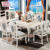 宜室宜厅洋風食事テーブルセット6人の大理石長方形テーブル田園小テーブルテーブル1テーブル+6椅子（豪華な大きいタイプの椅子）の包装は1500 mm*900 mmです。