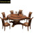 パーバサアメリカ式の円形のテーブルセット洋風の復古純木高級テーブル8人10人大人数の円卓のテーブルセットテーブル1.8メートル1.5メートルの1.5メートルのテーブル+8椅子（回転盤付き）